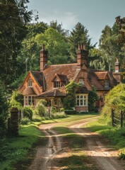 Fototapeta na wymiar b'Charming English Countryside Cottage'