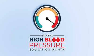 National High Blood Pressure Education Month health awareness vector illustration. Disease prevention vector template for banner, card, background.