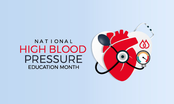 National High Blood Pressure Education Month health awareness vector illustration. Disease prevention vector template for banner, card, background.