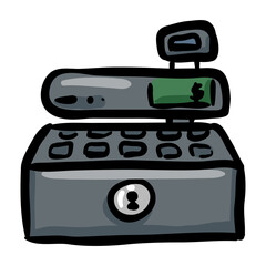 Cash Register - Hand Drawn Doodle Icon