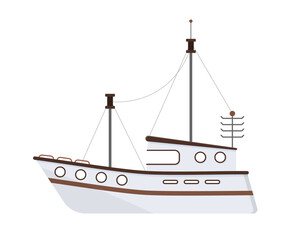 PNG, Sea ship. Set of flat yacht, boat, steamboat, ferry, fishing vessel, tugboat, pleasure boat, cruise ship. Sailboat isolated on white background. Ocean transport concept. Vector illustration