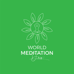 National Meditation wellbeing vector illustration. Fitness awareness vector template for banner, card, background.