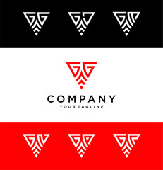 GG triangle logo ,triangle monogram logo with two initials vector Icon, mature, masculine, sophisticated, geometric powerful logo.