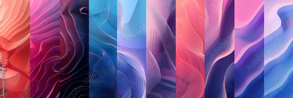 Poster abstract geometric background mega pack featuring a colorful array of shapes and lines, including a