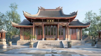 Fototapeta premium Ancient Style Tample Exterior ,Hindu Tample, Prayer hall