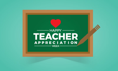 Teacher appreciation week gratitude vector illustration. Education vector template for banner, card, background.