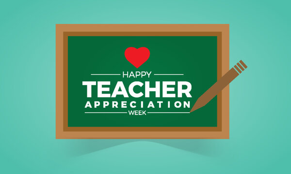 Teacher appreciation week gratitude vector illustration. Education vector template for banner, card, background.