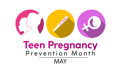 National Teen Pregnancy Prevention Month health awareness vector illustration. Disease prevention vector template for banner, card, background.