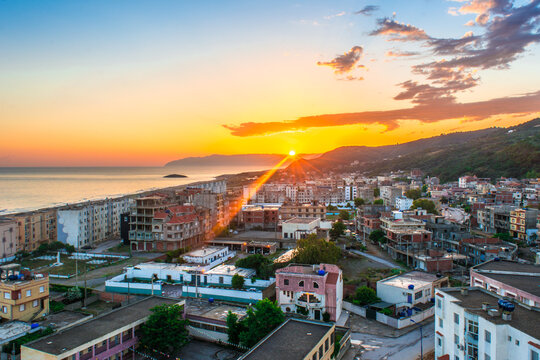 algeria, village, mediterranean sea, africa, north africa, algiers, aerial africa, algeria village, algerian, african village, algeria tourism, aerial, arab, road, arabic, jijel, morning, african.
