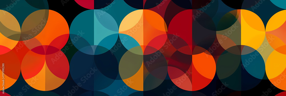 Poster abstract geometric pattern design challenge featuring a colorful array of shapes and sizes, includi