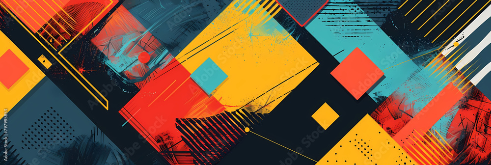Poster abstract geometric pattern design contest entry featuring a colorful wall