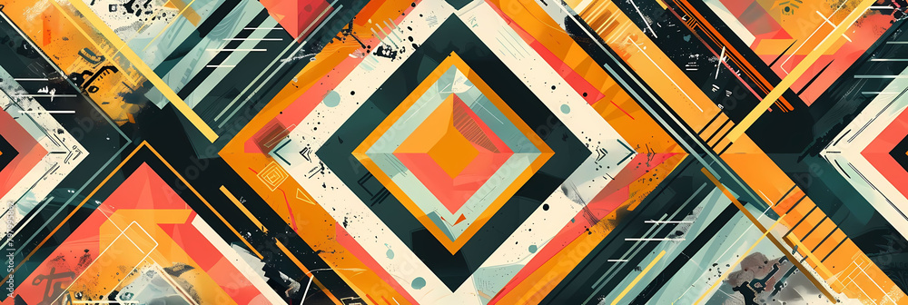 Poster abstract geometric pattern design contest entry featuring a colorful geometric pattern with a trian