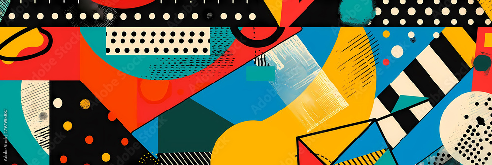 Poster abstract geometric pattern design contest entry featuring a colorful array of shapes and sizes, inc