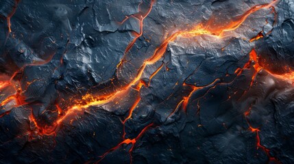 b'Lava flow over rock surface' - obrazy, fototapety, plakaty