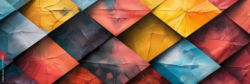 Poster abstract geometric pattern design ebook featuring a colorful array of geometric shapes, including t