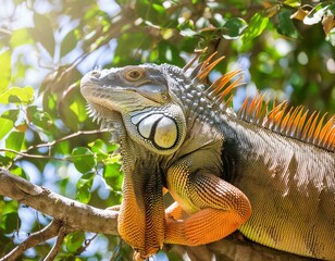 Obraz premium iguana on a branch