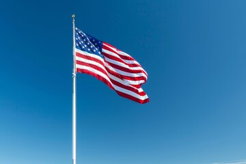 Fototapeta premium b'American flag waving in the wind'