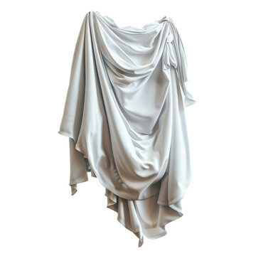 White toga draped over a mannequin