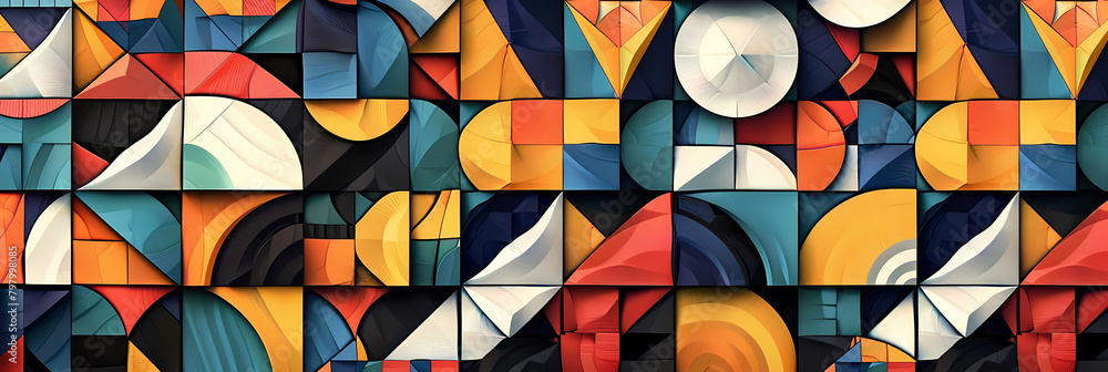 Poster abstract geometric pattern design portfolio review service design for an art gallery