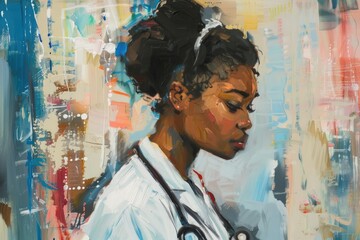 A professional female doctor with a stethoscope. Ideal for medical concepts