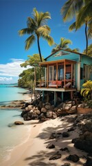 b'Beachfront caribbean house'