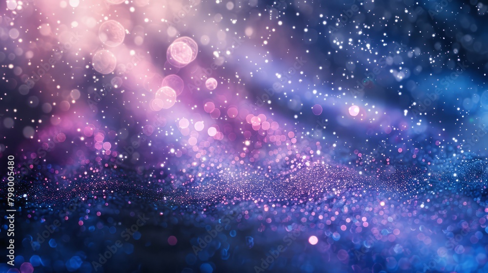 Poster a colorful background with purple and blue swirls and pink and blue dots. the background is a mix of