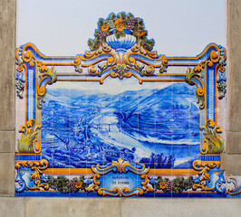 Azulejos in railway station of Pinhao in the Douro Valley in Portugal (Europe)  © Brad Pict