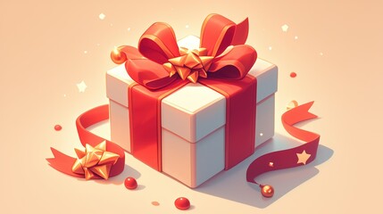 Obraz premium 2d illustration of a gift icon designed for both web and mobile platforms