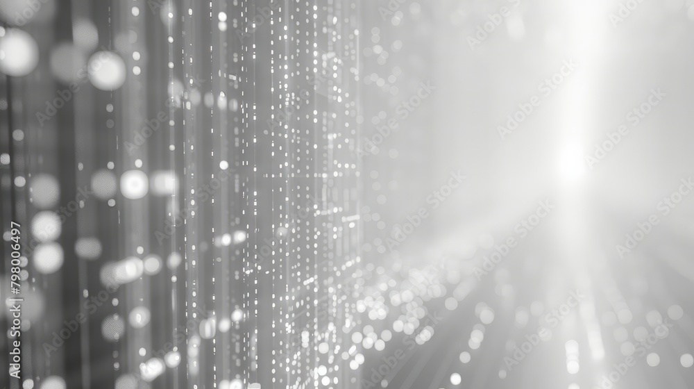 Poster A computer screen with a white background and a lot of dots. The dots are arranged in a way that creates a sense of depth and movement. The image conveys a feeling of technology and innovation