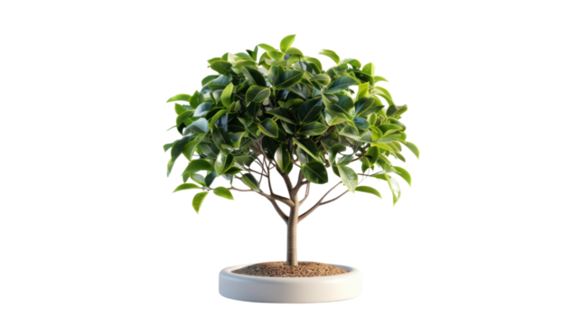 Where to collect investment income and grow with plants in pots Isolated on a white background.
