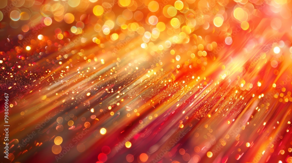 Poster A bright orange background with a lot of sparkles. The sparkles are scattered all over the background and they are of different sizes. The background is very colorful and lively