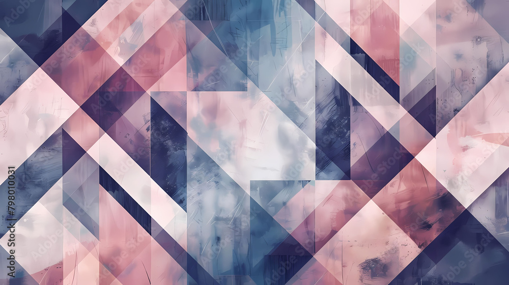Poster abstract geometric wallpaper design featuring a colorful array of shapes and sizes, including a tri
