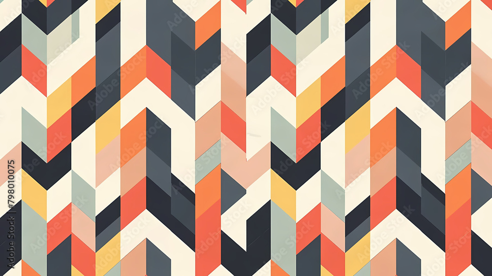 Poster abstract geometric wallpaper design featuring a colorful array of shapes and sizes, including a tri