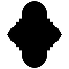 Elegant Visual Illustrations: Iconic Label Emblem Shapes in Turkish, Iranian, Arabic Styles for Eid Banners Label Emblem Shape Glyph Pictogram symbol visual illustration