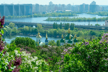 Landscape botanical park on a bright sunny spring day