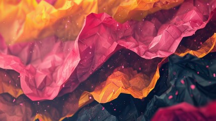 Pink and yellow polygonal background