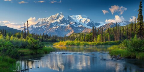 Fototapeta premium Breathtaking view in the mountains of Alaska