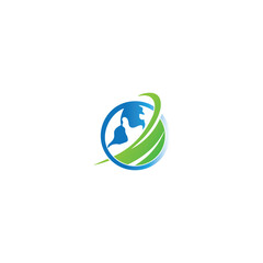 World and leaf logo combination earth vector image, web logo, eco web logo, green earth logo, environment logo design , World leaf logo design concept eco natural vector symbol modern
