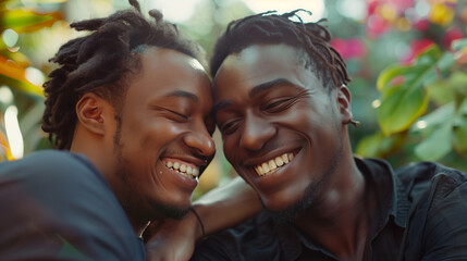 Romantic Moment: A romantic snapshot of a smiling man with a gap, sharing a tender moment with his partner, capturing the joy and connection between them, smiling man with a gap