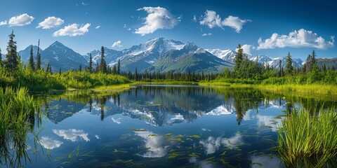 Obraz premium Breathtaking view in the mountains of Alaska