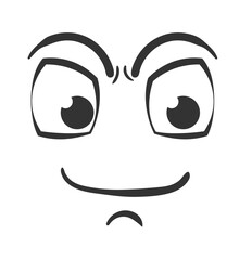 PNG, Different facial expressions in doodle style. Set of cartoon face emotions on white background. Expressive eyes and mouth, smiling, crying and surprised character face expressions.
