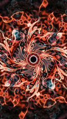 abstract kaleidoscopic pattern inspired by neural networks and synapses