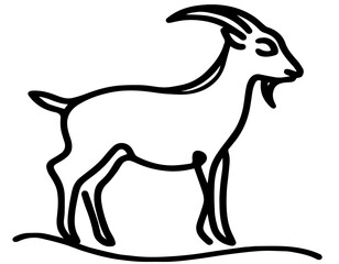 Goat icon, outline style. Goat icon. Outline goat vector