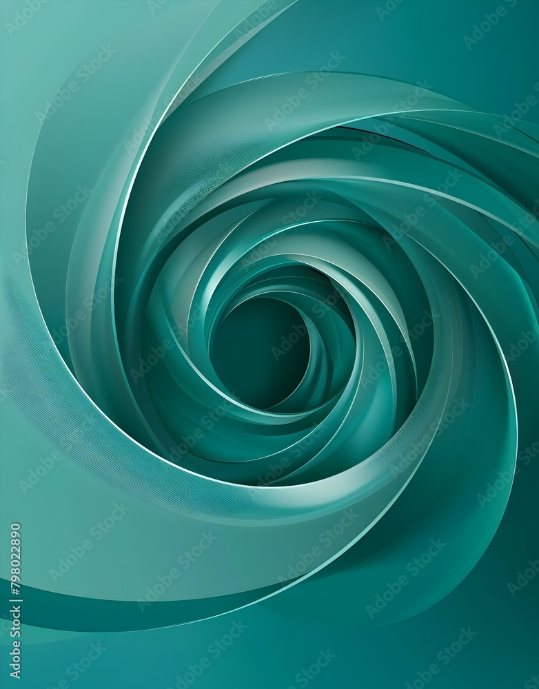 Aufkleber abstract background with a swirling teal vector shape on an isolated green backdrop, creating the il