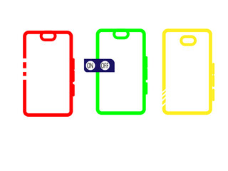 Smartphone with carousel interface post on social network. Social media design concept. Vector  icon vector. Set of flat Phone and mobile phone symbol collection