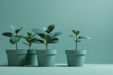 Obraz premium Eco-friendly flower pots made of recyclable plastic, promoting sustainability and environmental responsibility in gardening.