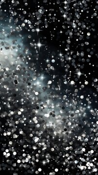 Silver glitter night paper constellation.