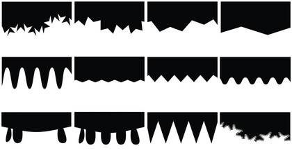 Collection of wave separator footers, modern dividers shapes