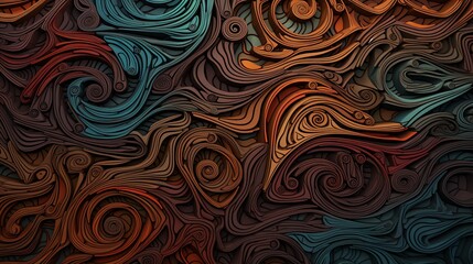 A 3D rendering of a colorful abstract pattern with a retro flair.