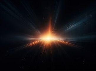 Light flare in the dark space. Abstract background with shiny lens glare effect. - 798026648